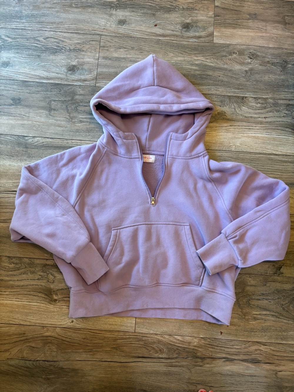 Lavender Half-Zip Scuba Hoodie - Picture 2 of 4